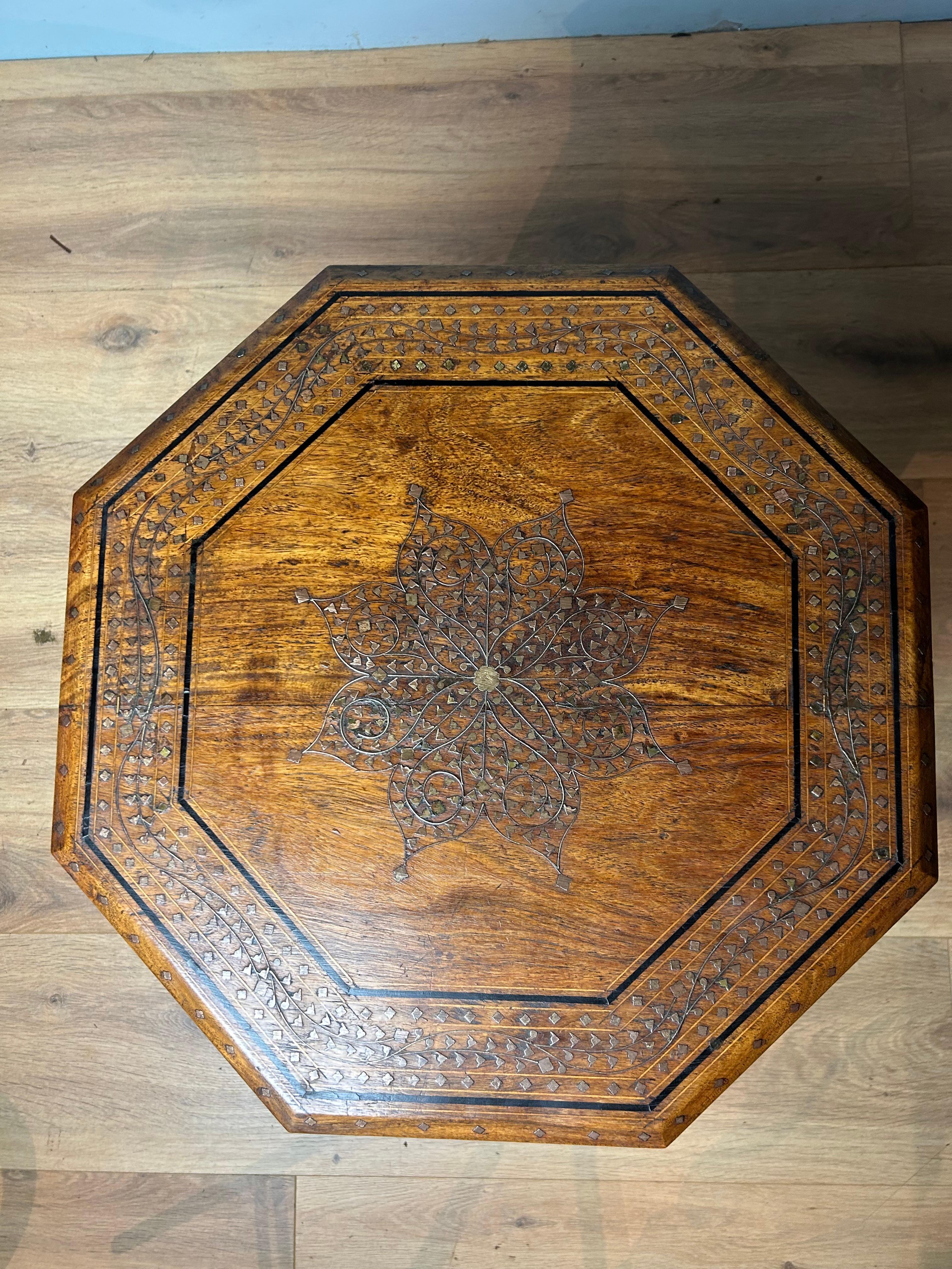 Anglo-Indian Antique Indian Hoshiarpur octagonal table For Sale