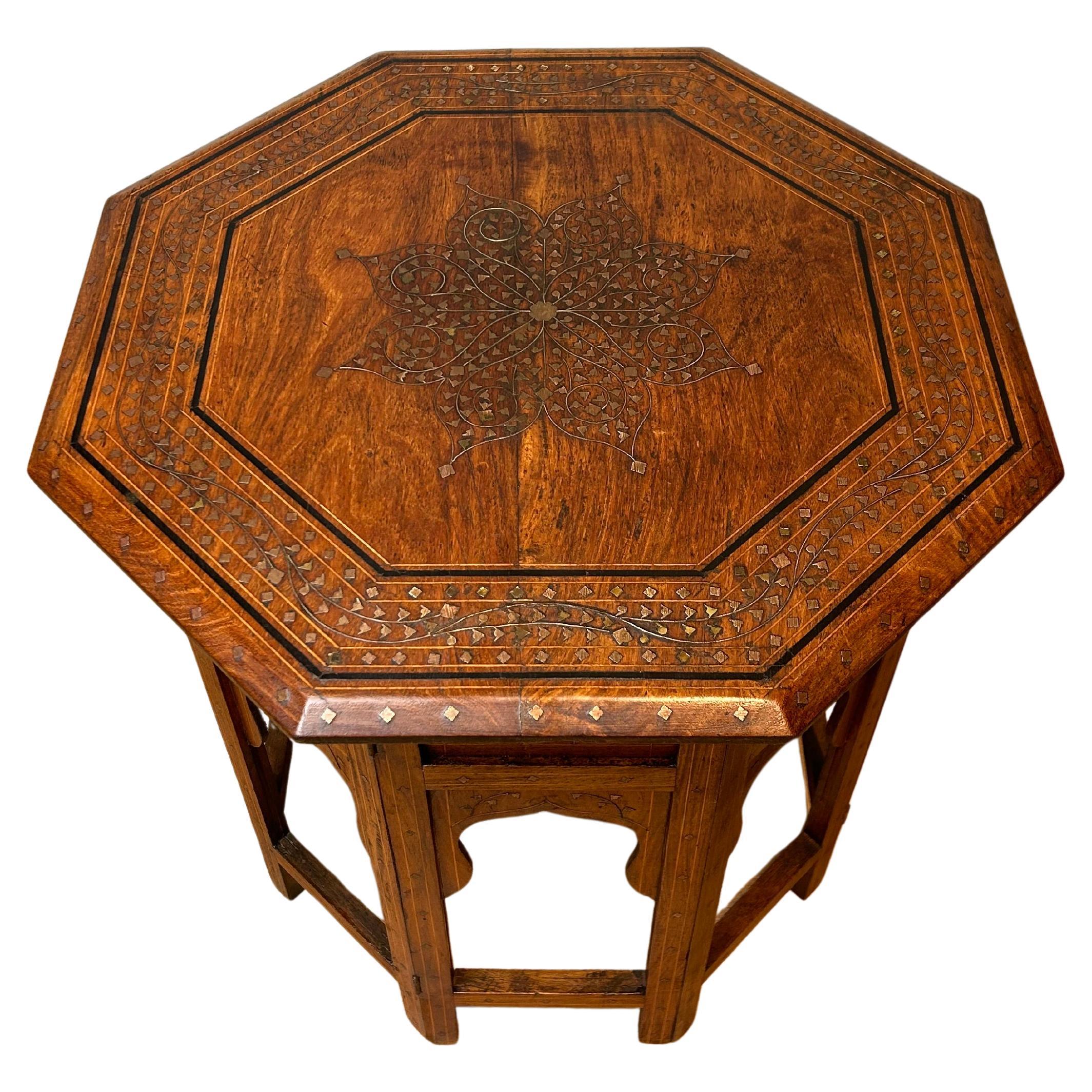 Antique Indian Hoshiarpur octagonal table