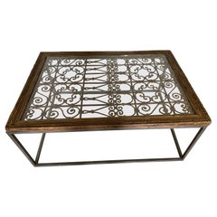 Used Indian Iron Window Grate Coffee Table
