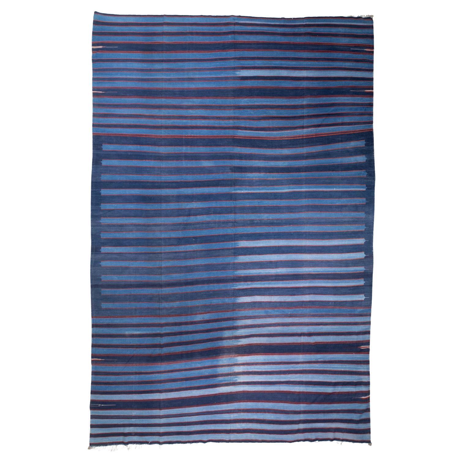 Antique Indian Jail Dhurrie Rug
