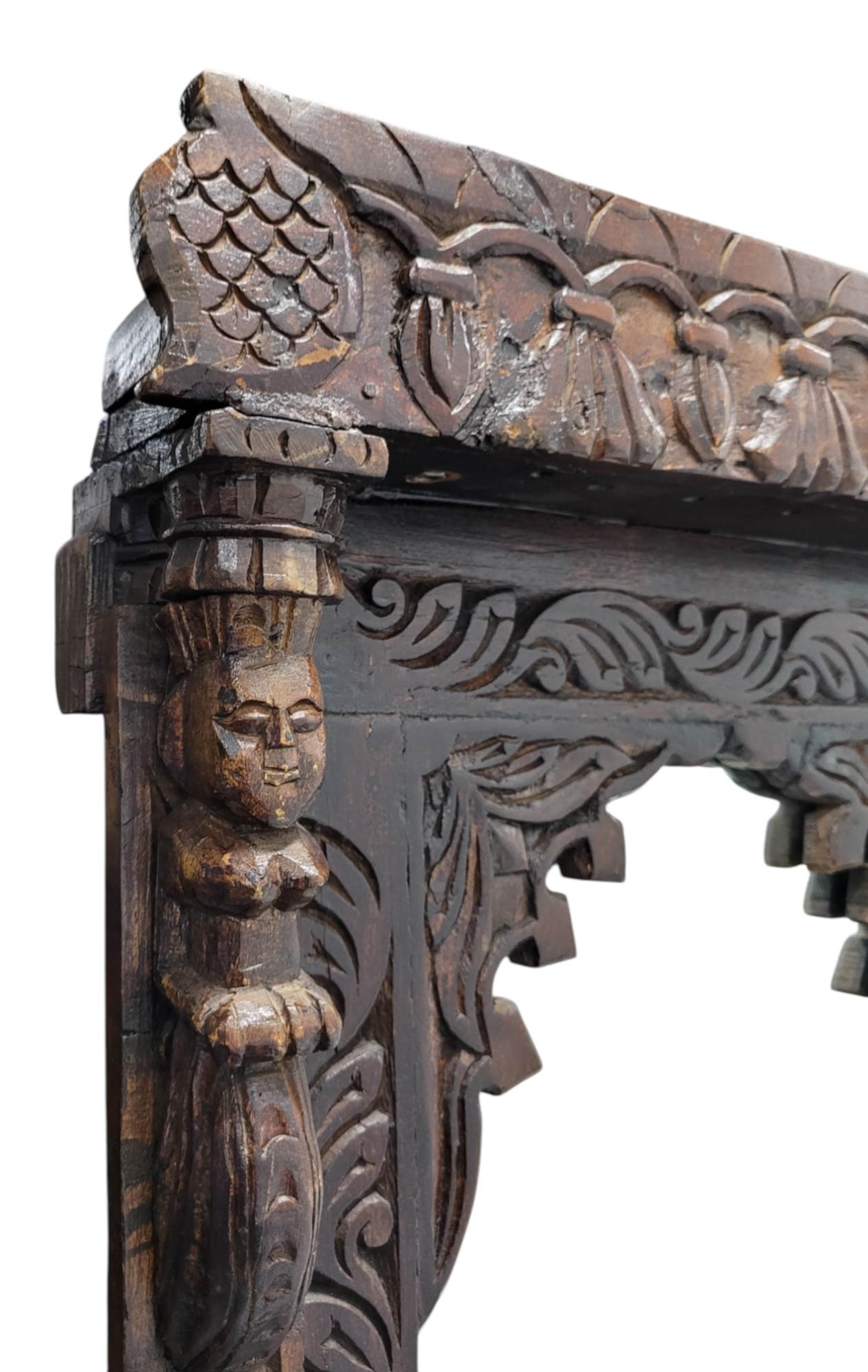 Antique Mirror indien de style Jharokha, fin 19e-début 20e siècle en vente 2