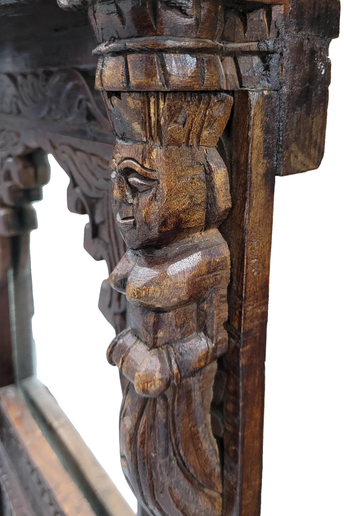 Antique Mirror indien de style Jharokha, fin 19e-début 20e siècle en vente 3