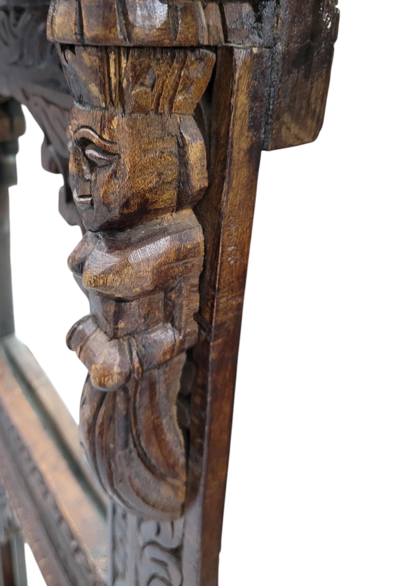 Antique Mirror indien de style Jharokha, fin 19e-début 20e siècle en vente 4