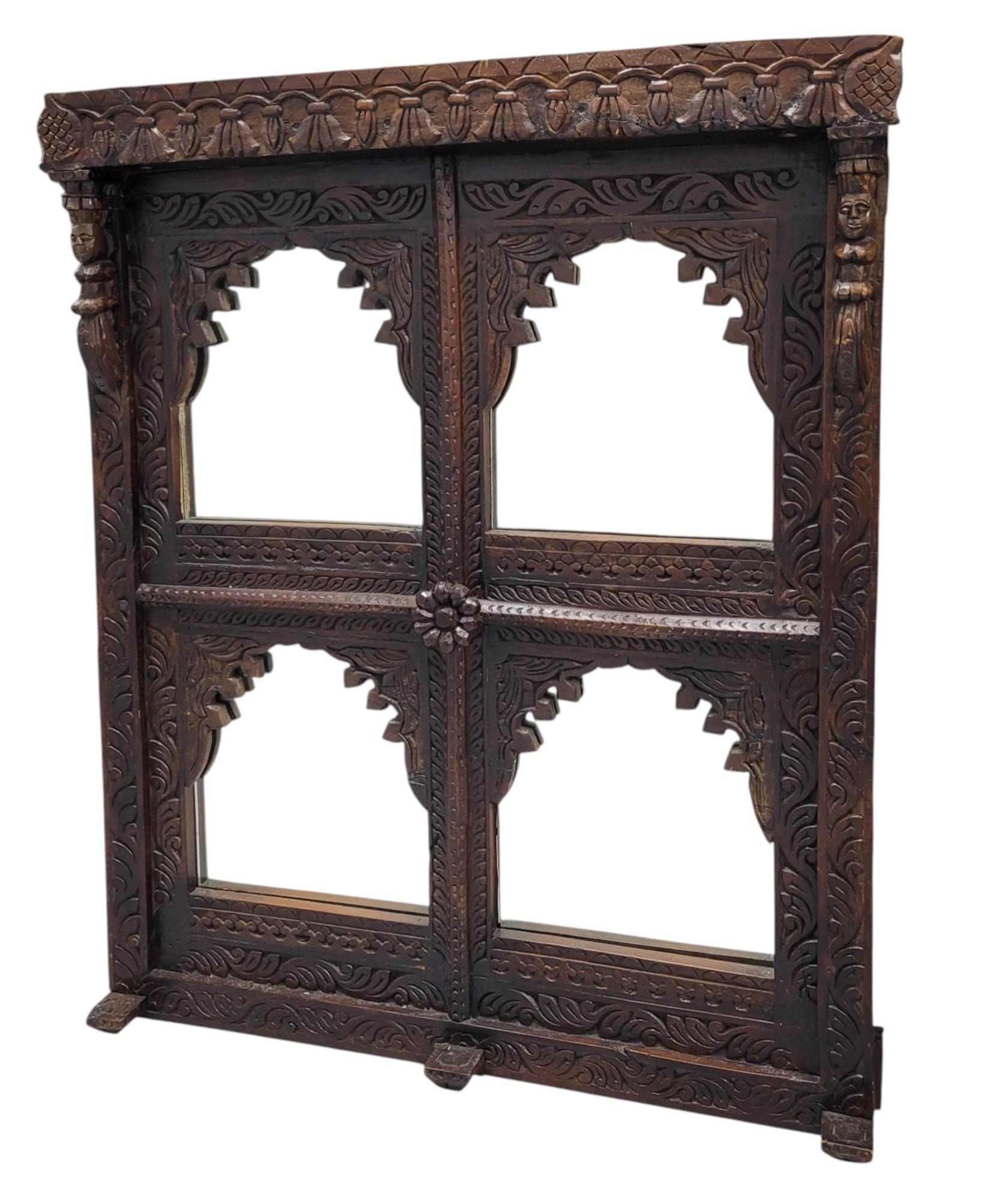Anglo-indien Antique Mirror indien de style Jharokha, fin 19e-début 20e siècle en vente