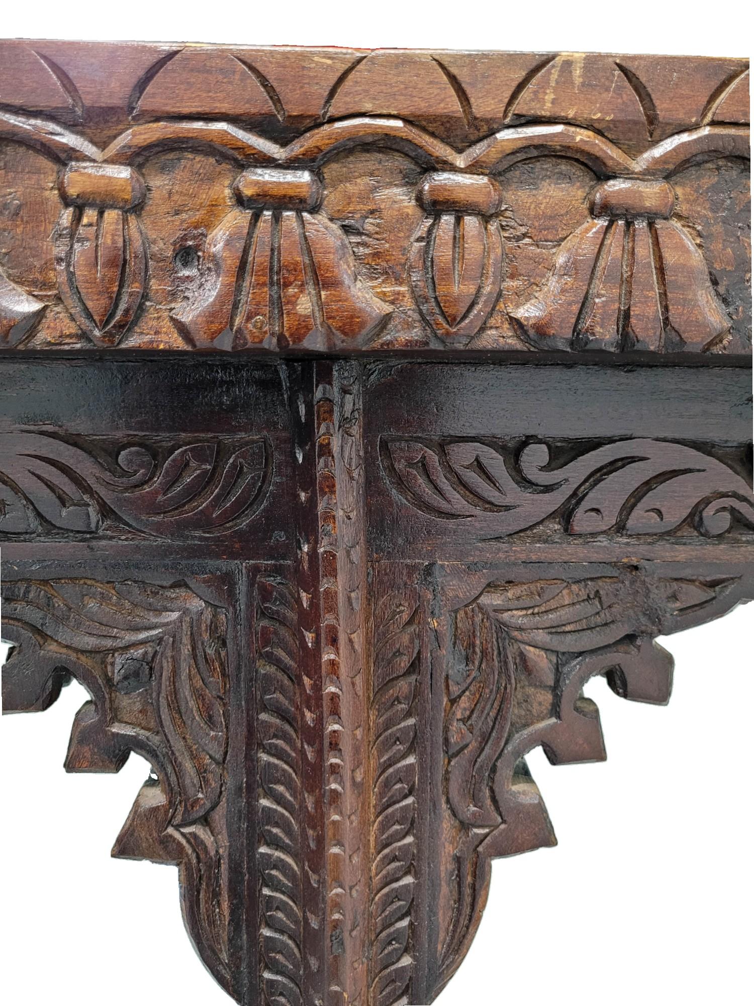 Antique Mirror indien de style Jharokha, fin 19e-début 20e siècle Bon état - En vente à North Palm Beach, FL