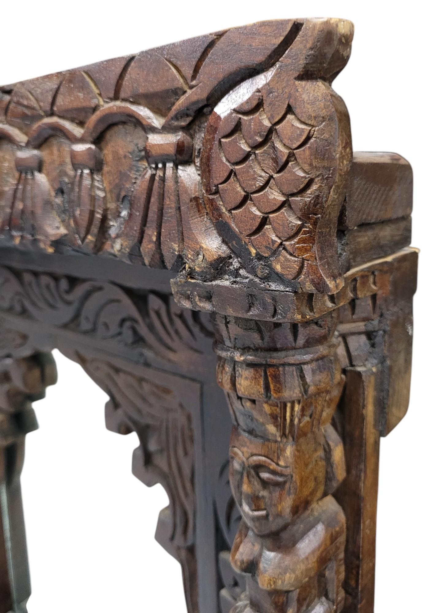 Antique Mirror indien de style Jharokha, fin 19e-début 20e siècle en vente 1
