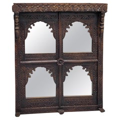 Antique Mirror indien de style Jharokha, fin 19e-début 20e siècle