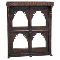 Antique Mirror indien de style Jharokha, fin 19e-début 20e siècle