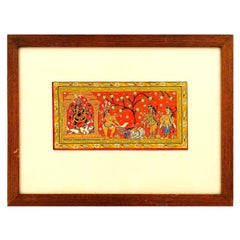 Antique Indian Kali Mixed Media Miniature Painting