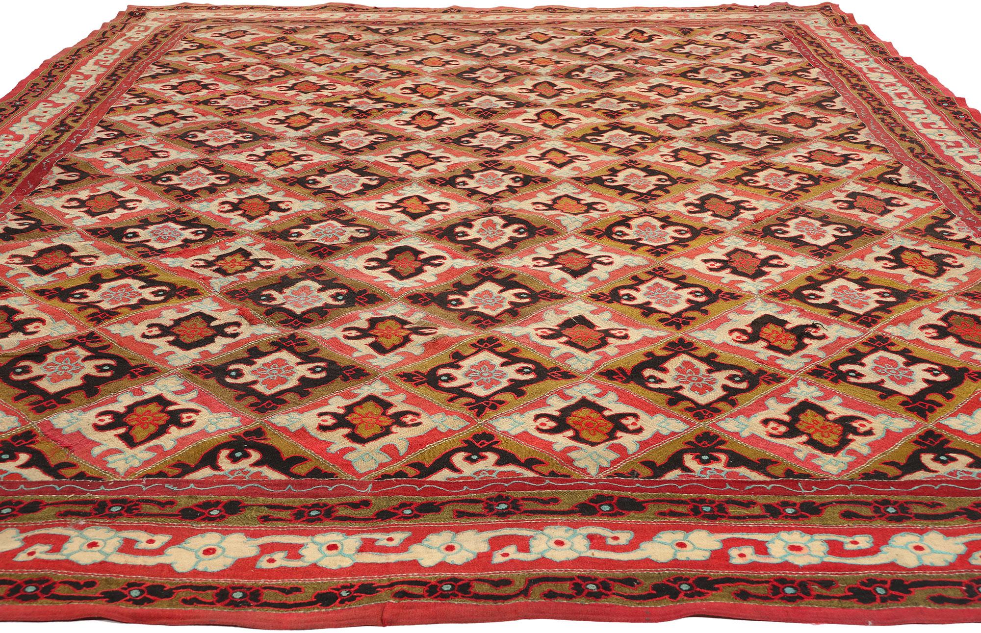 Jacobean Antique Indian Kashmir Rug For Sale