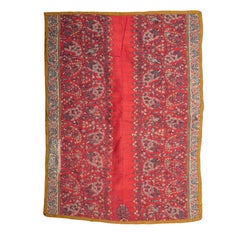 Fragmento antiguo de chal indio de Cachemira, S. XIX