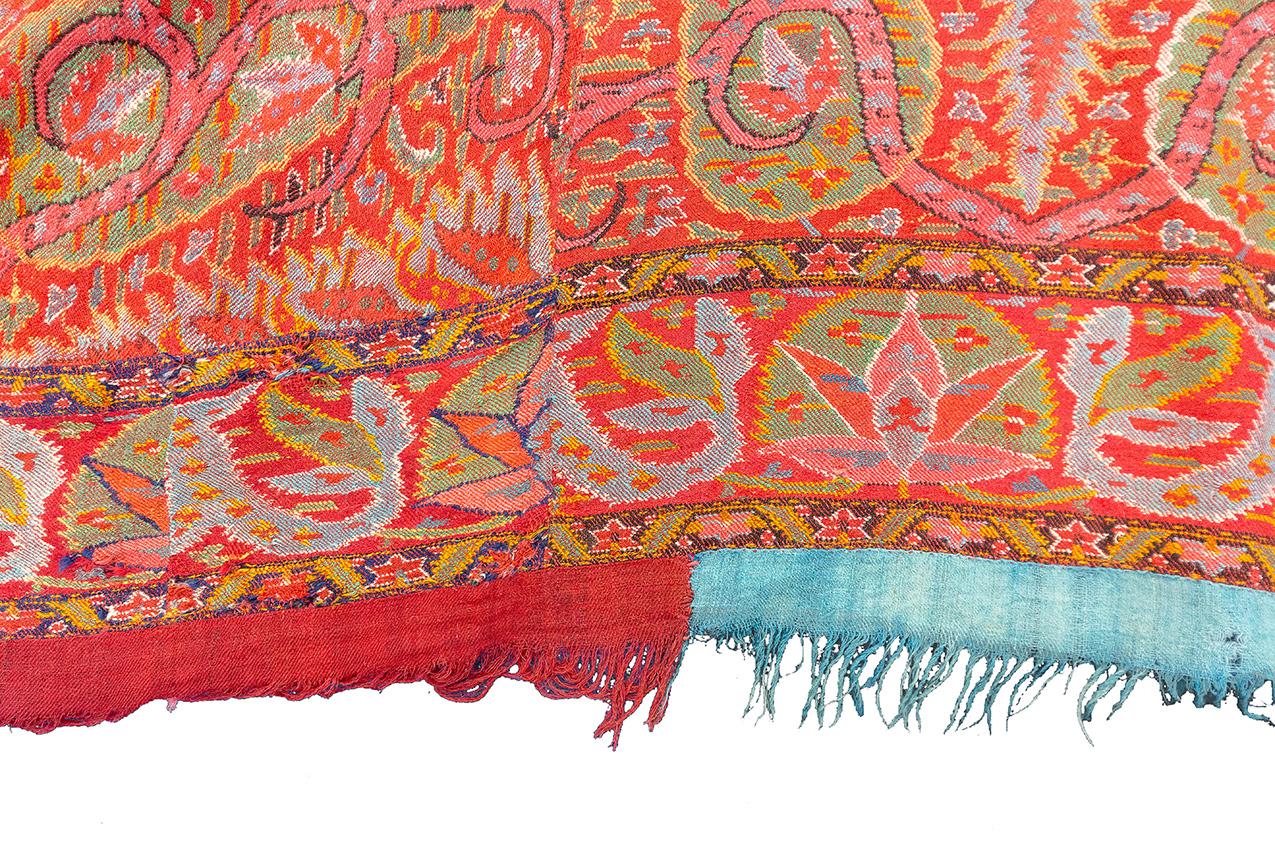 Châle indien ancien en textile du Cachemire, 19e siècle en vente 1