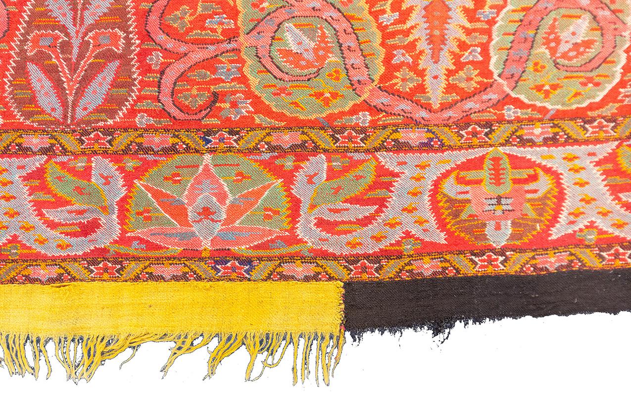 Antique Indian Kashmir Shawl Textile, 19th Century For Sale 6