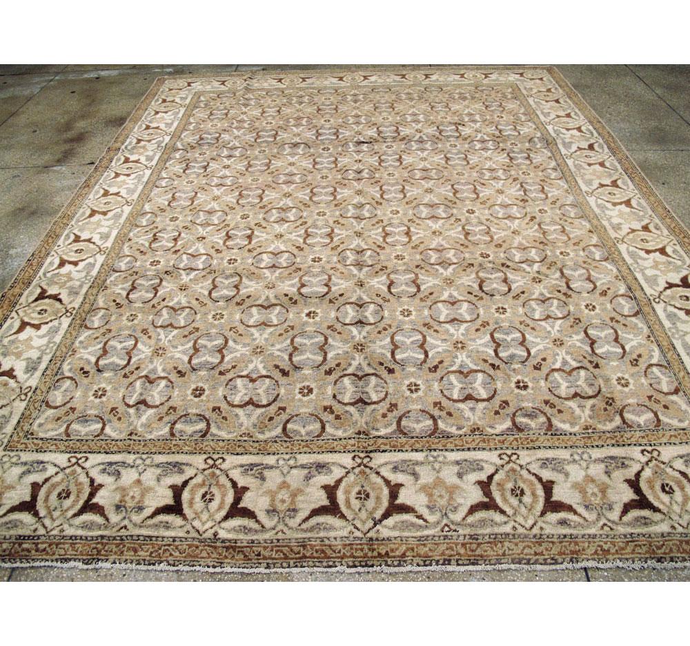 Hand-Knotted Antique Indian Lahore Room Size Rug For Sale