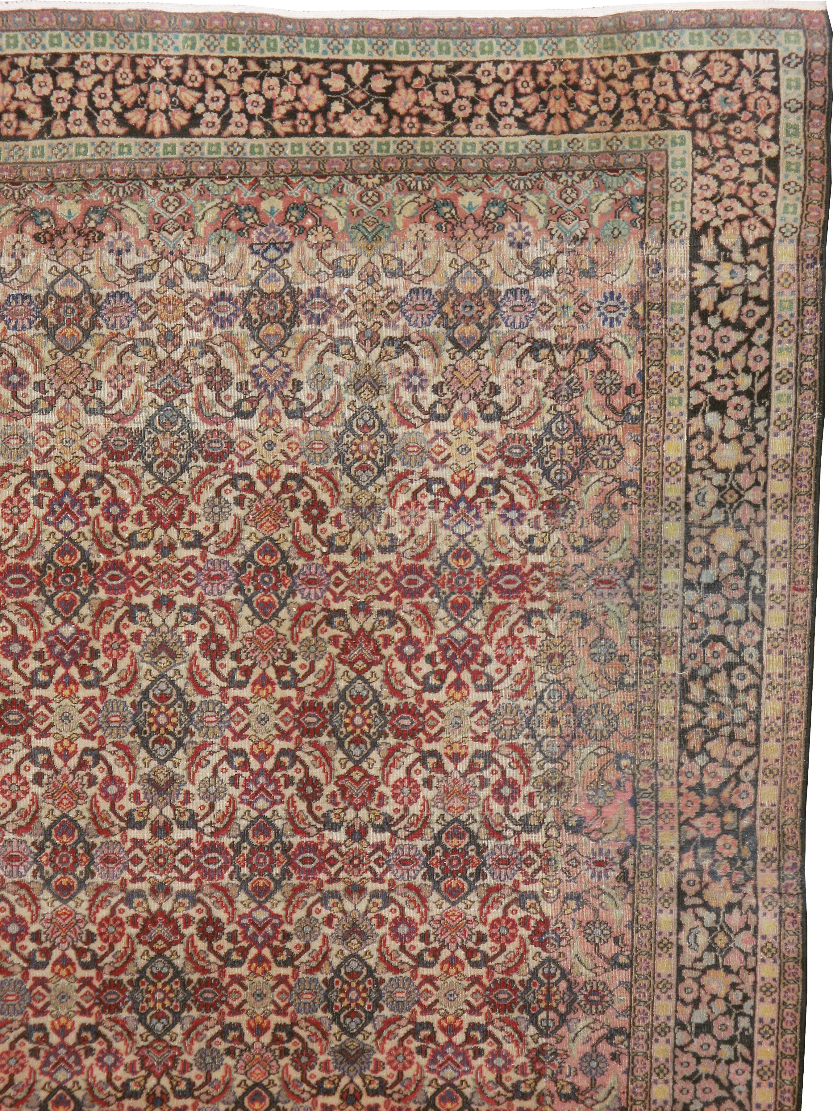 Hand-Knotted Antique Indian Lahore Carpet For Sale