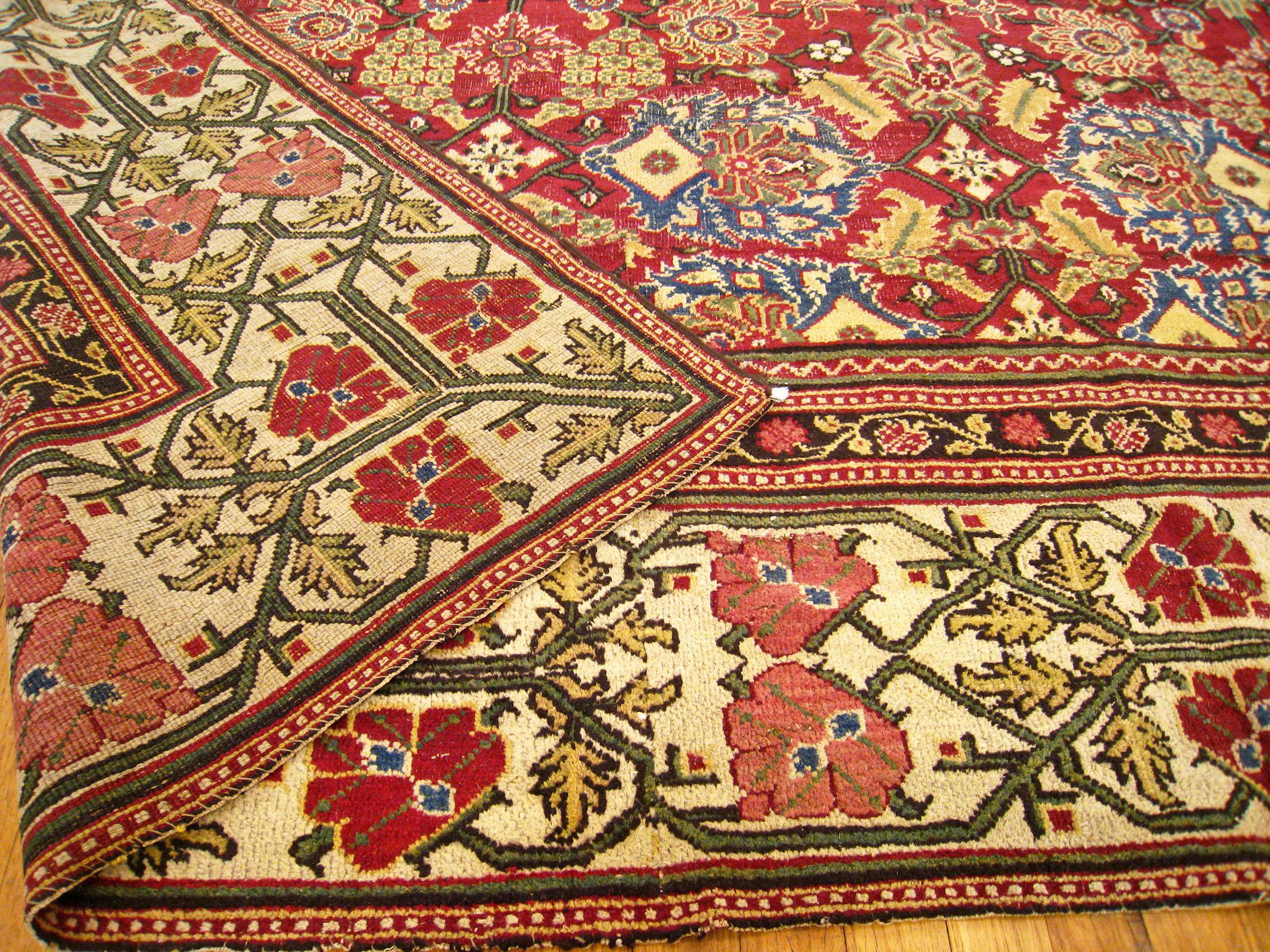Antique Indian Lahore Oriental Rug, Room Size, W/ Symmetrical Design For Sale 7