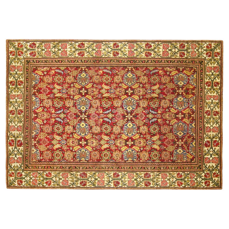 Antique Indian Lahore Oriental Rug, Room Size, W/ Symmetrical Design