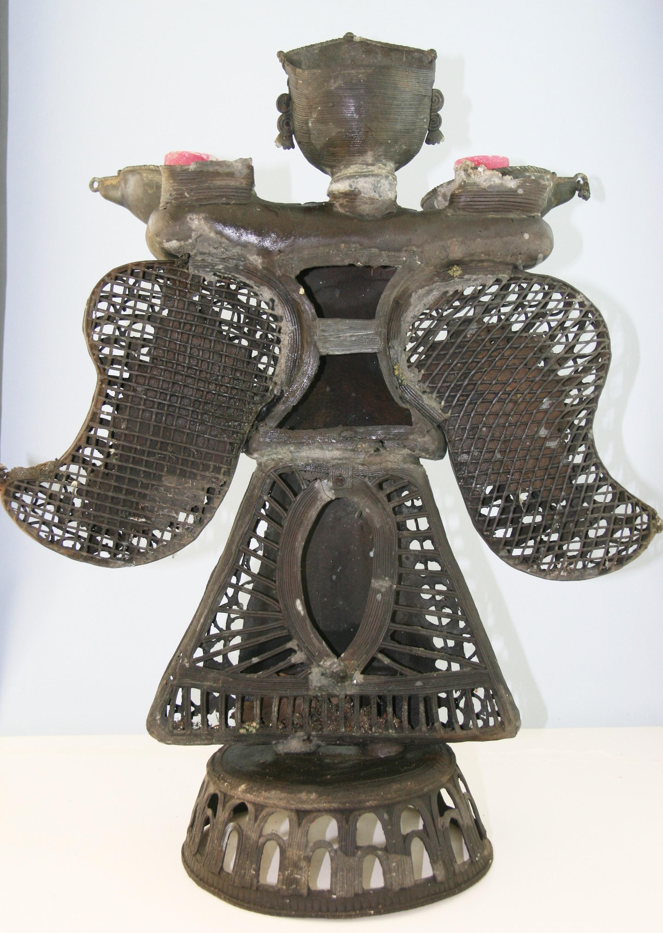 Antique Indian Oversized Garden  Candle  Lantern / Sculpture For Sale 8