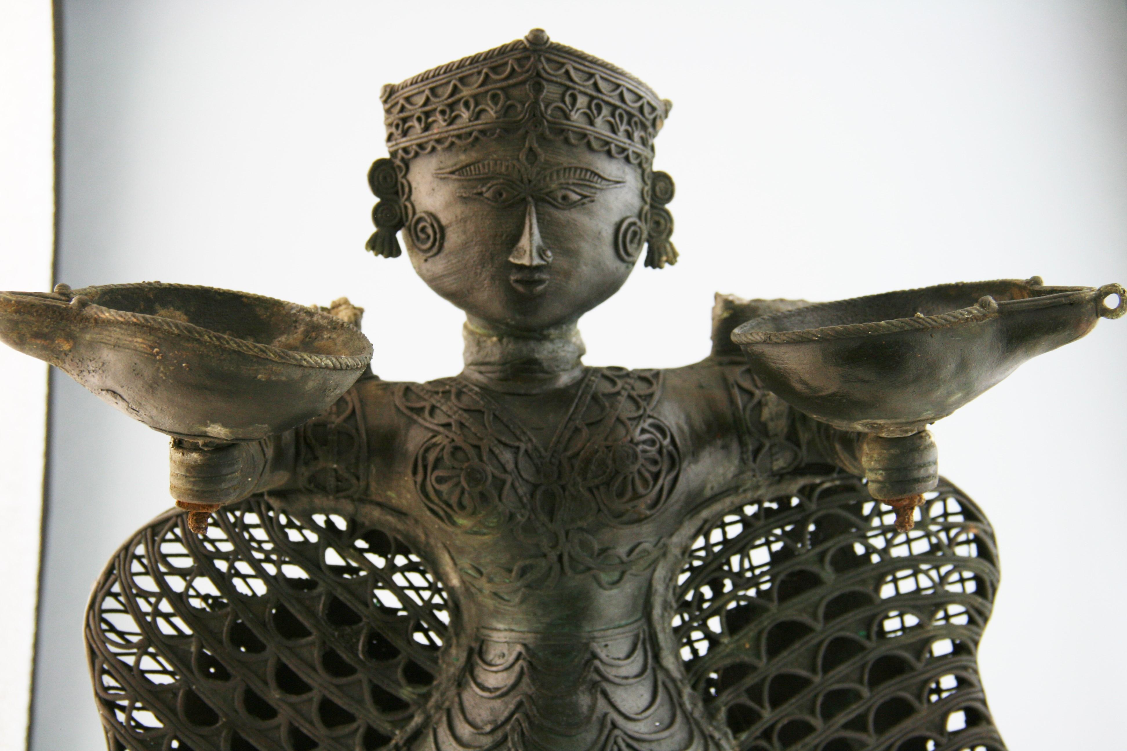 Antiguo jardín indio sobredimensionado  Vela  Farol / Escultura en venta 13