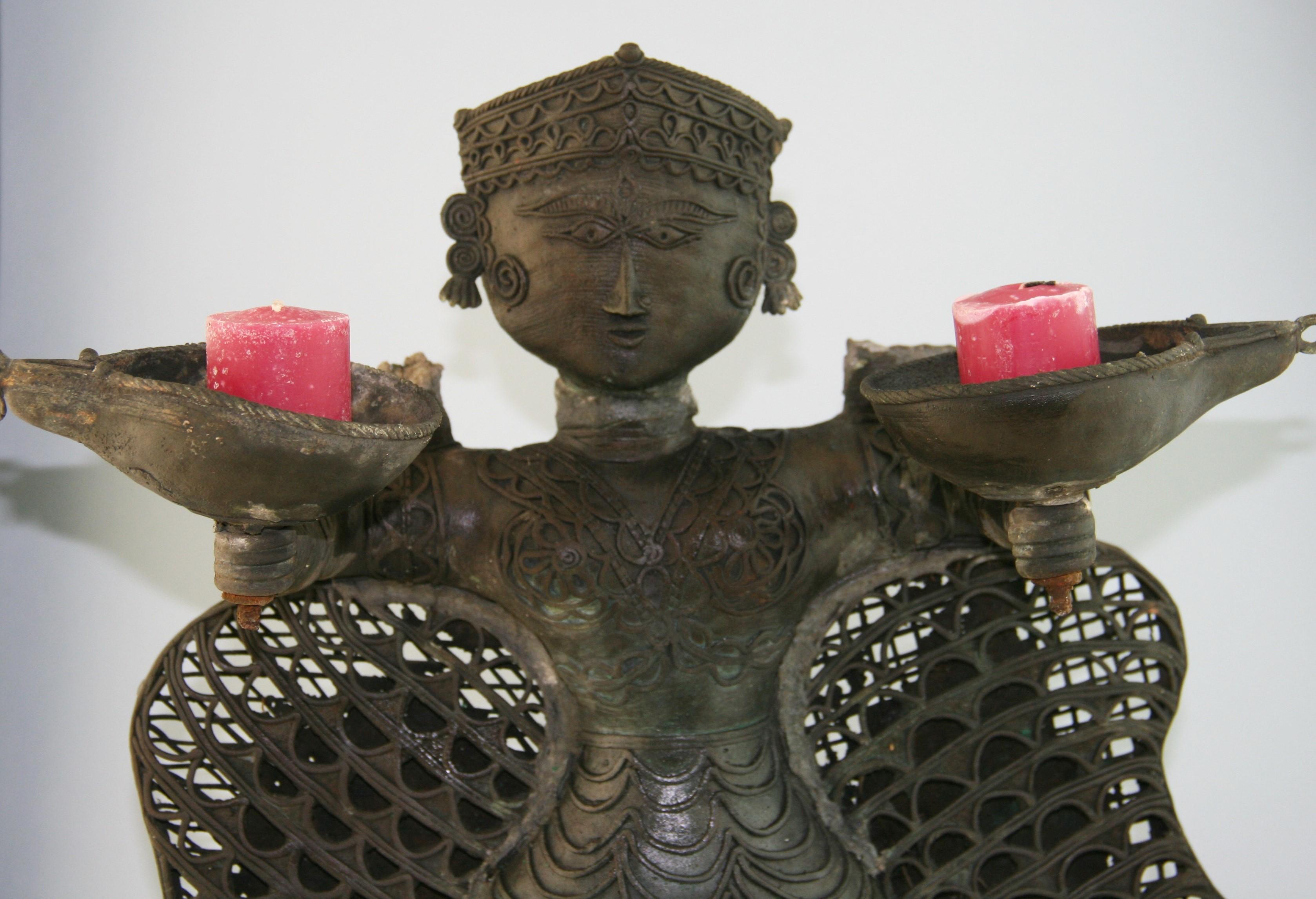 Antiker indischer Übergroßer Garten in Übergröße  Kerze  Laternen-/Skulptur (Indisch) im Angebot