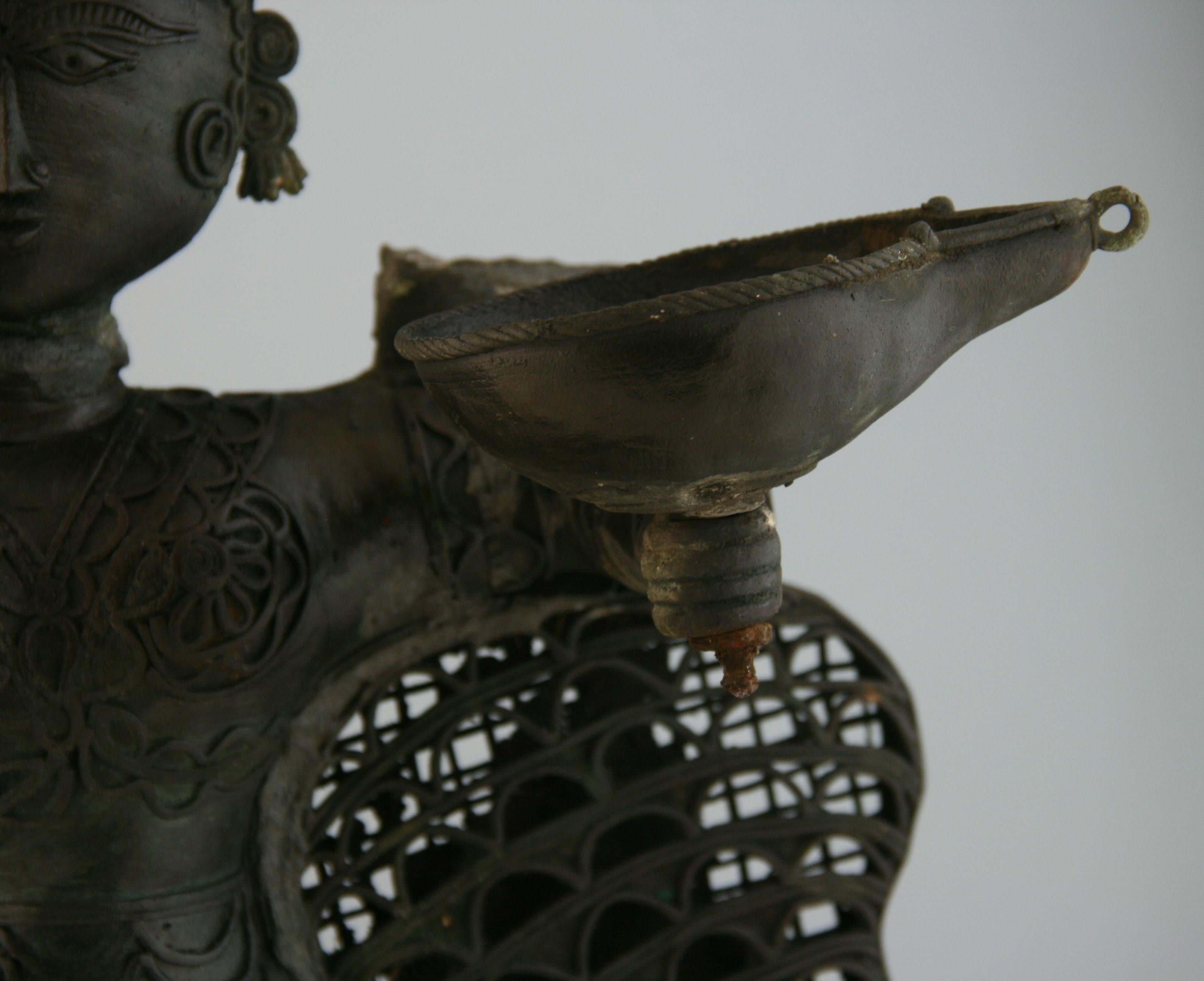 Antique Indian Oversized Garden  Candle  Lantern / Sculpture For Sale 2