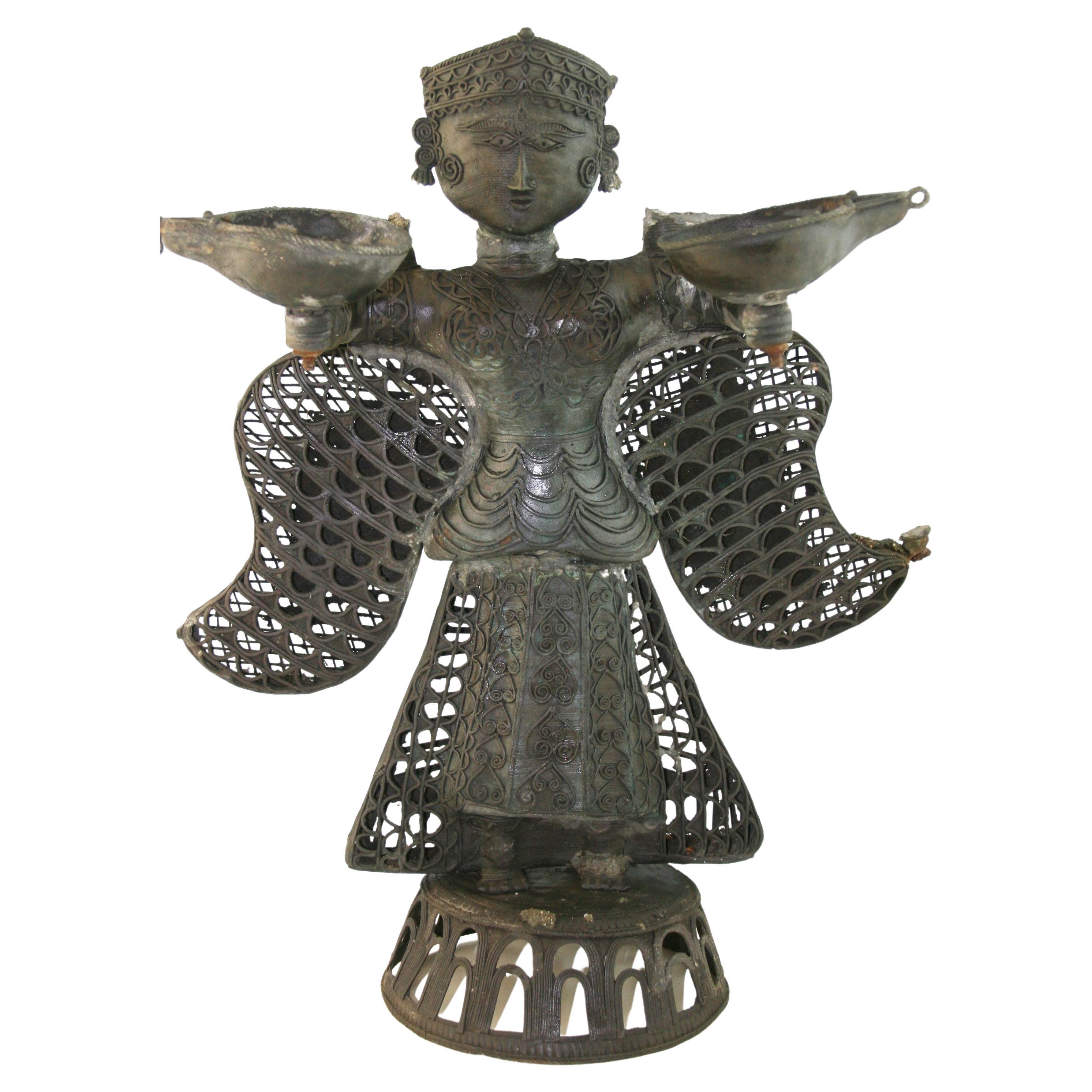 Antiguo jardín indio sobredimensionado  Vela  Farol / Escultura en venta