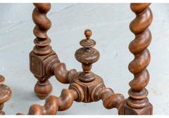 Antique Indian Made Carved Barley Twist Table
