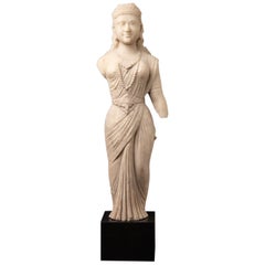 Antique Indian marble Parvati statue from India