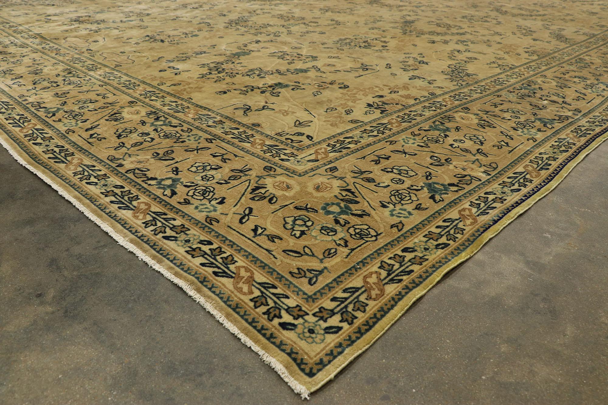 19th Century Antique Indian Mogul Rug, Rustic & Refined Meets Laid-Lack Luxury For Sale