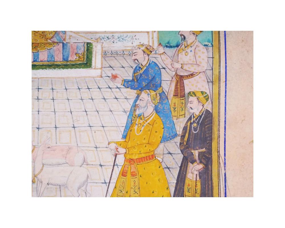 Antike indische Mughal Empire Miniatur-Gemälde (19. Jahrhundert) im Angebot