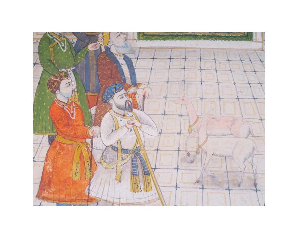 Antique Indian Mughal Empire Miniature Painting For Sale 1