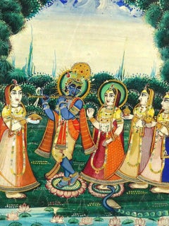 Antique Indian Mughal Mixed Media Miniature Painting