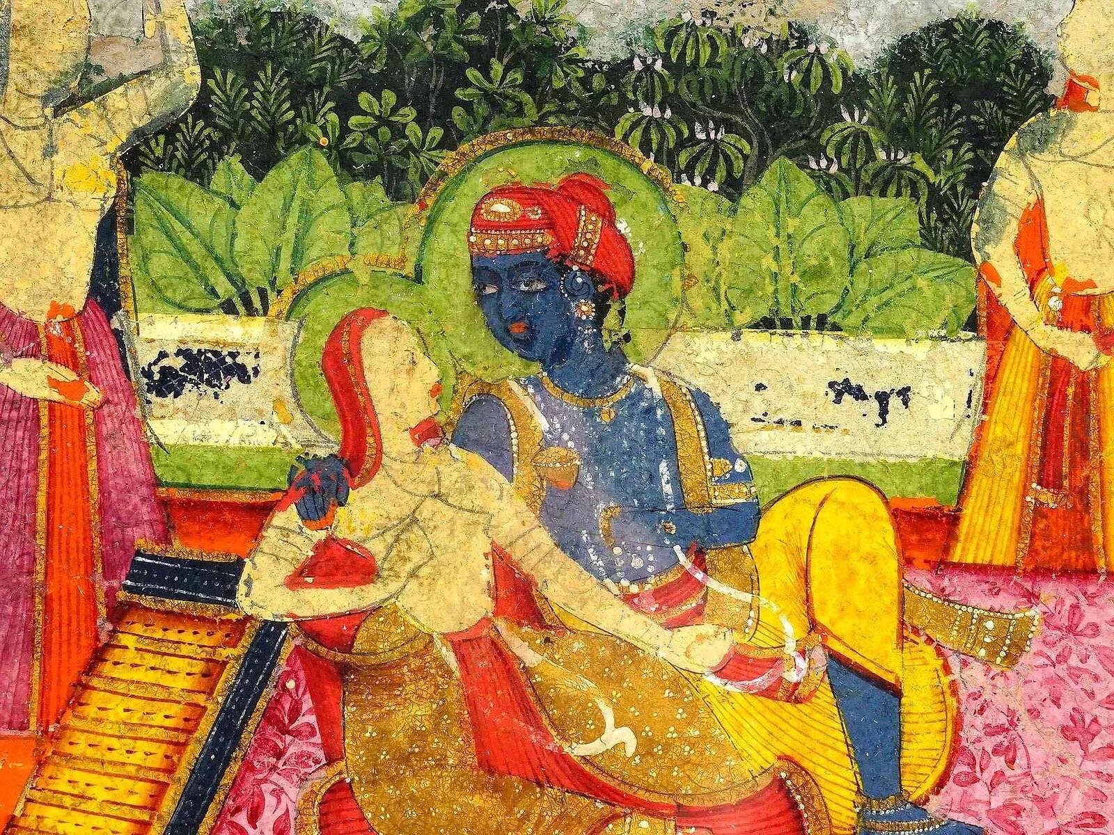 Antike indische Mughal Mixed Media Miniatur-Gemälde (Unbekannt) im Angebot