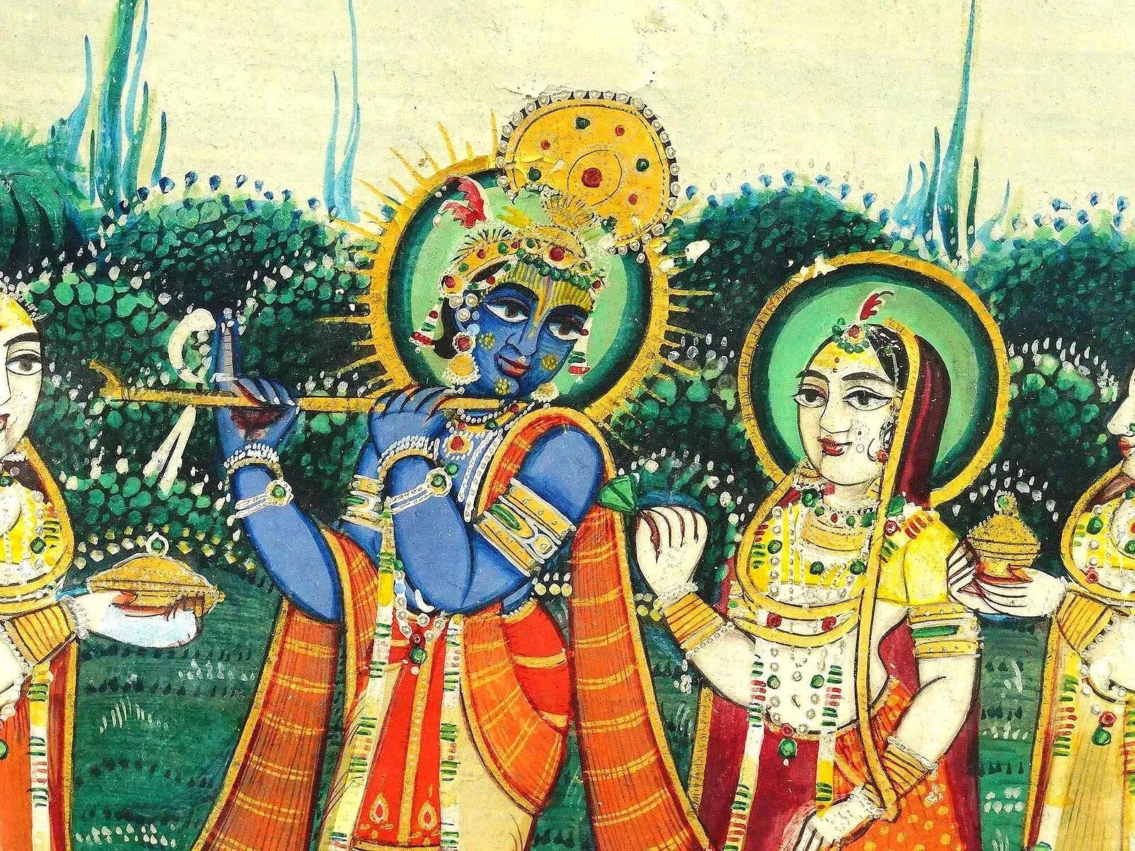 Antike indische Mughal Mixed Media Miniatur-Gemälde (Unbekannt) im Angebot