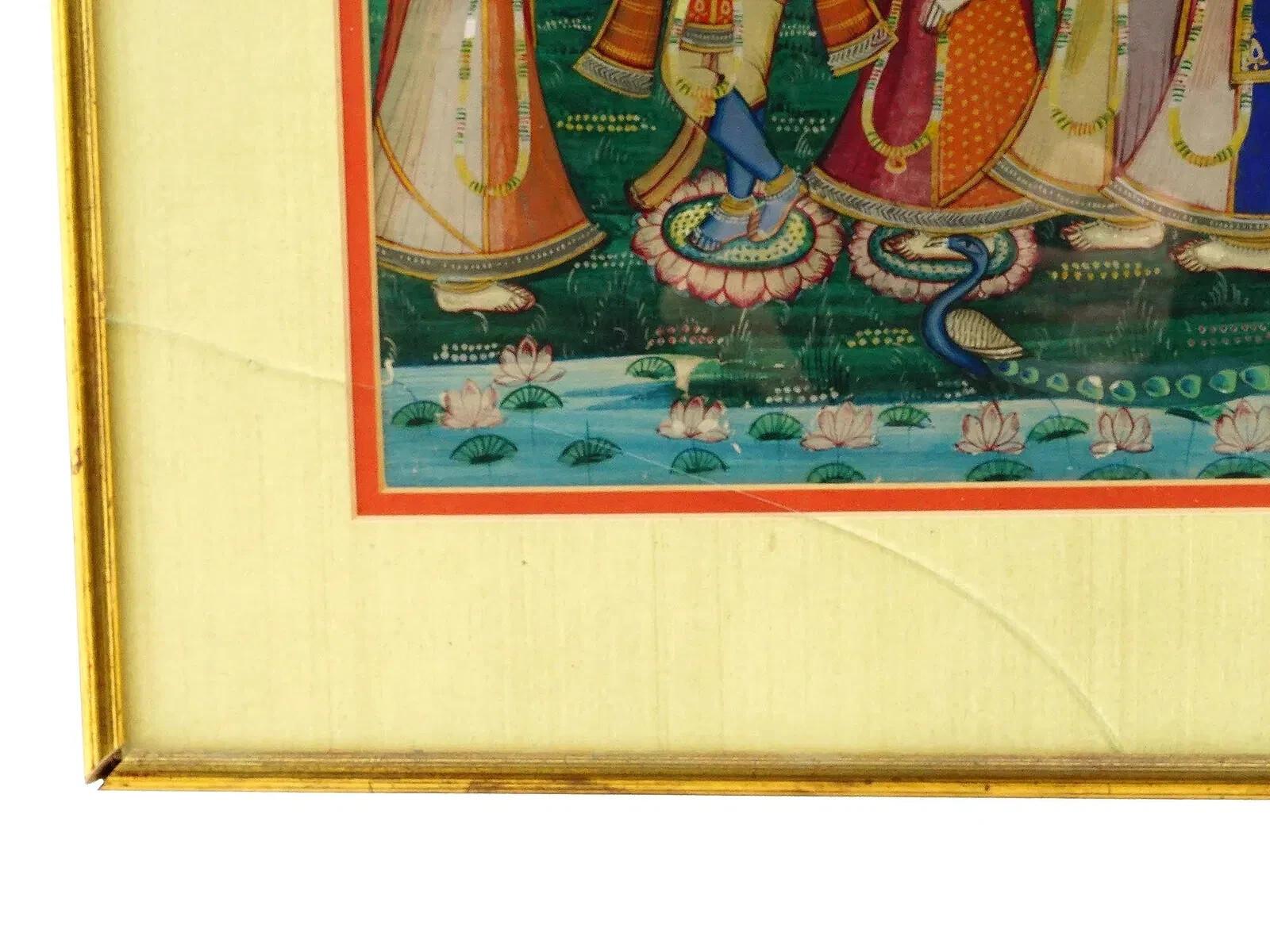 Antike indische Mughal Mixed Media Miniatur-Gemälde (19. Jahrhundert) im Angebot