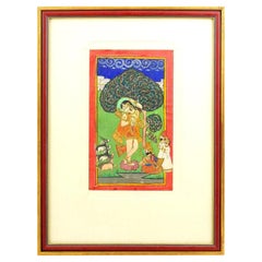 Antique Indian Mughal Mixed Media Miniature Painting