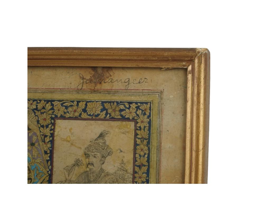 Antique Indian Mughal School Painting Court Emperors In Good Condition For Sale In New York, NY