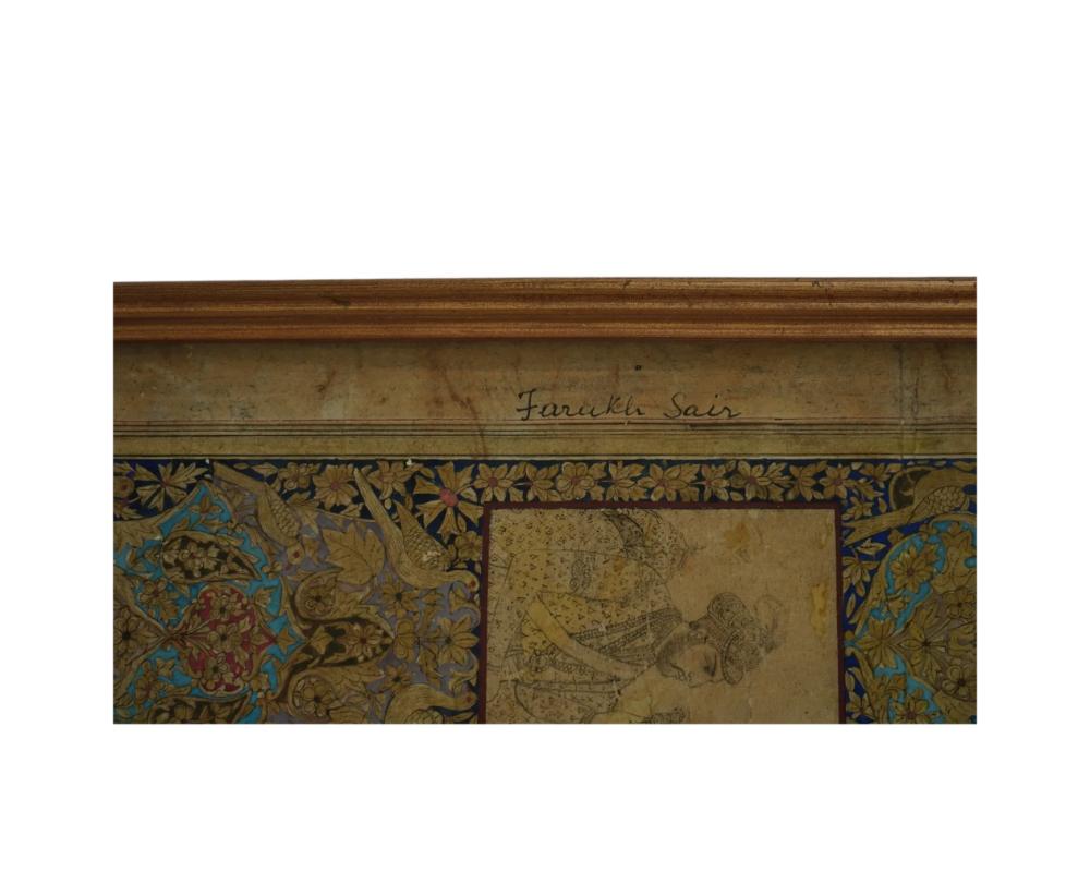 Antique Indian Mughal School Painting Court Emperors For Sale 1