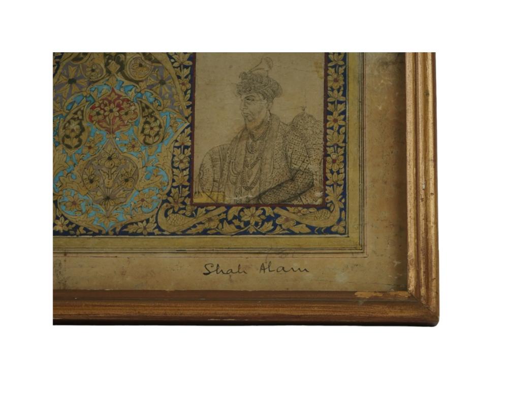 Antique Indian Mughal School Painting Court Emperors For Sale 2