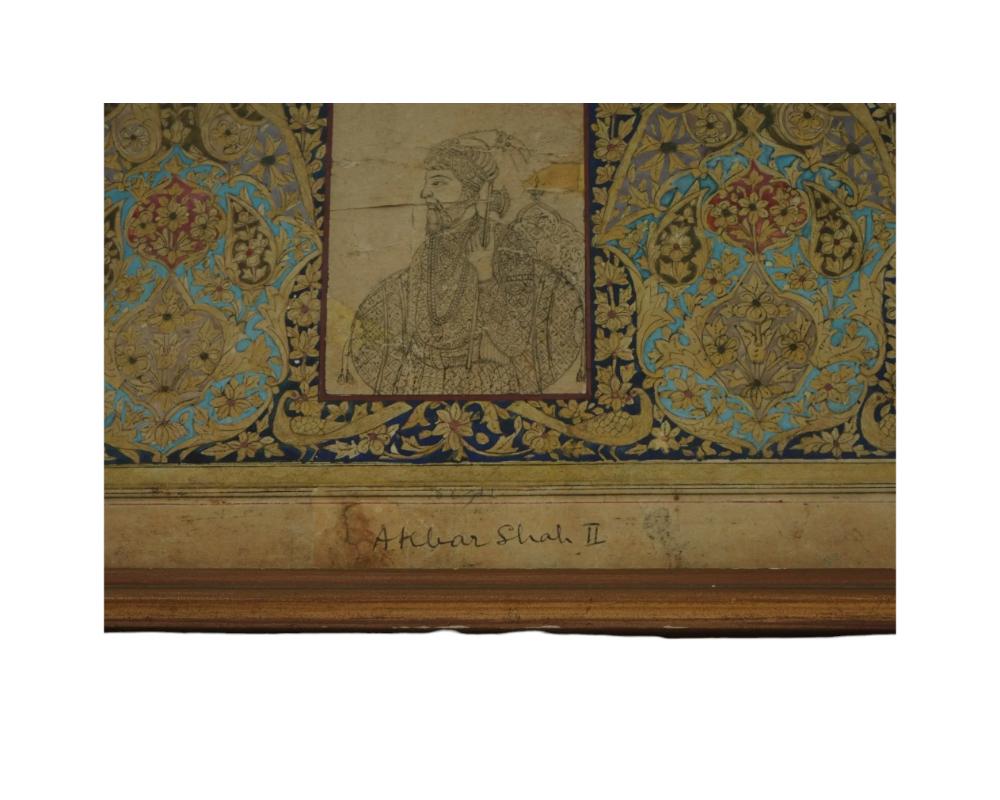 Antique Indian Mughal School Painting Court Emperors For Sale 4
