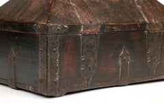 Antique Indian Nettur Petti Kerala Iron Mounted Dowry Casket