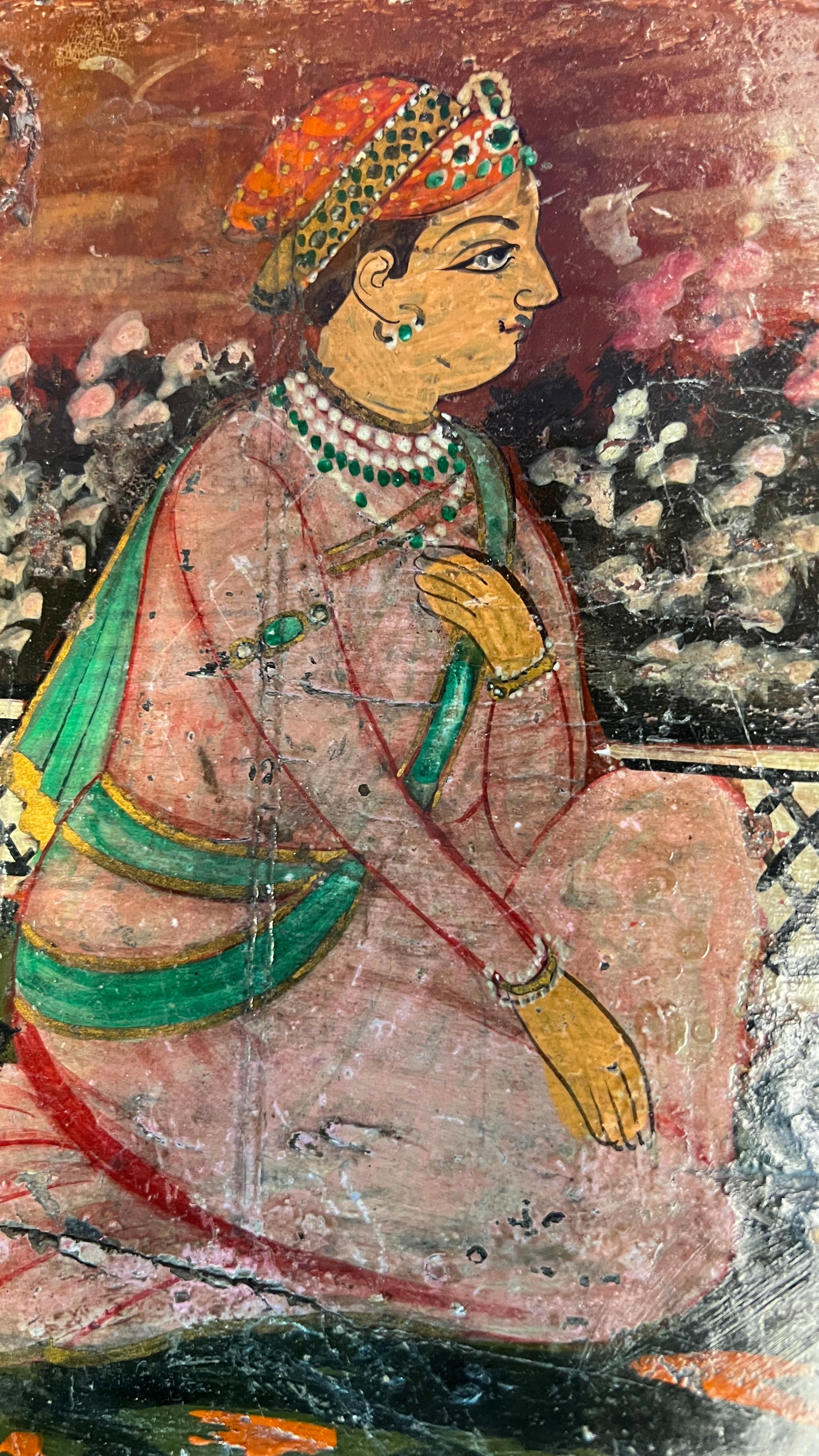 Ancienne commode padouk peinte indienne en vente 10