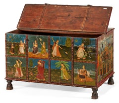Antique Indian Painted Padouk Chest