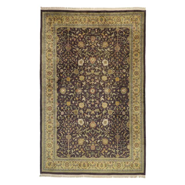 Distressed Antique Indian Agra Palace Size Rug with Art Nouveau Style ...