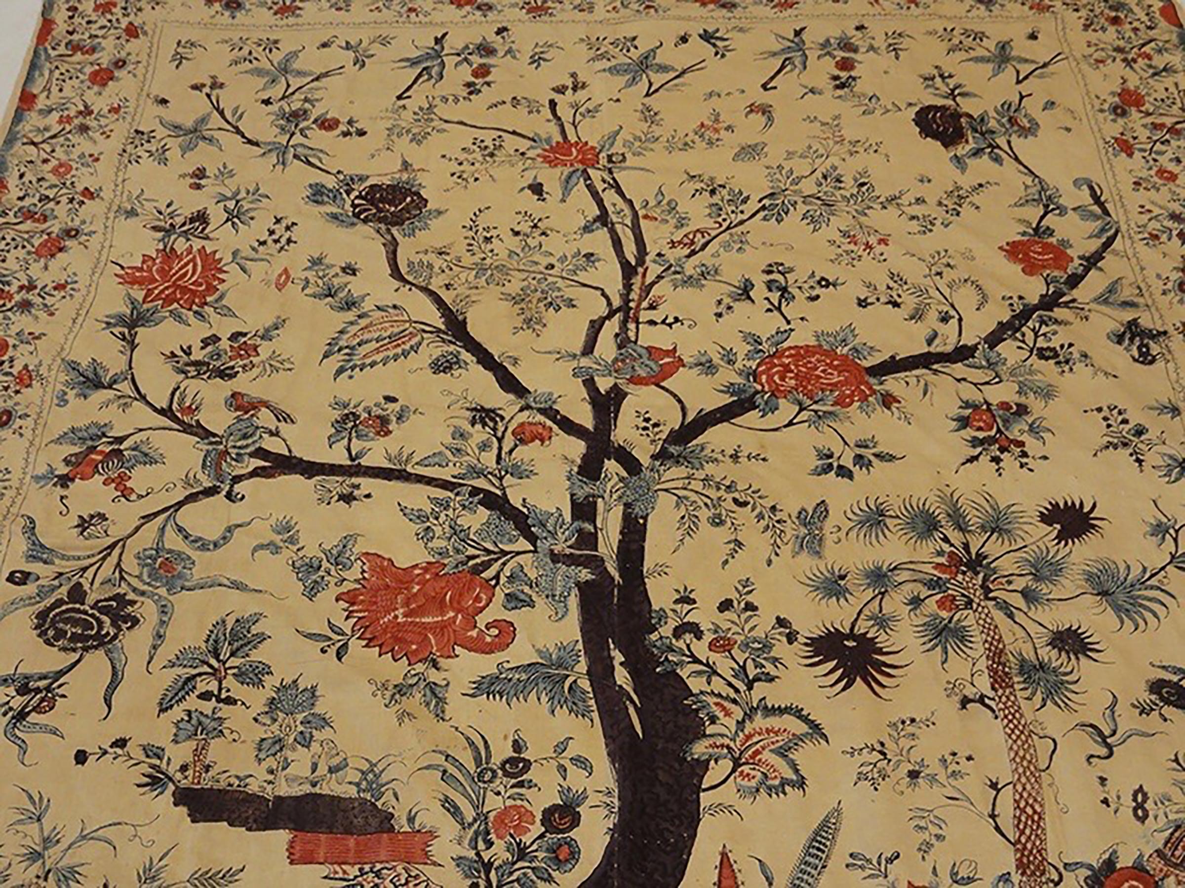 Teinture végétale Ancien textile brodé indien Palampore 