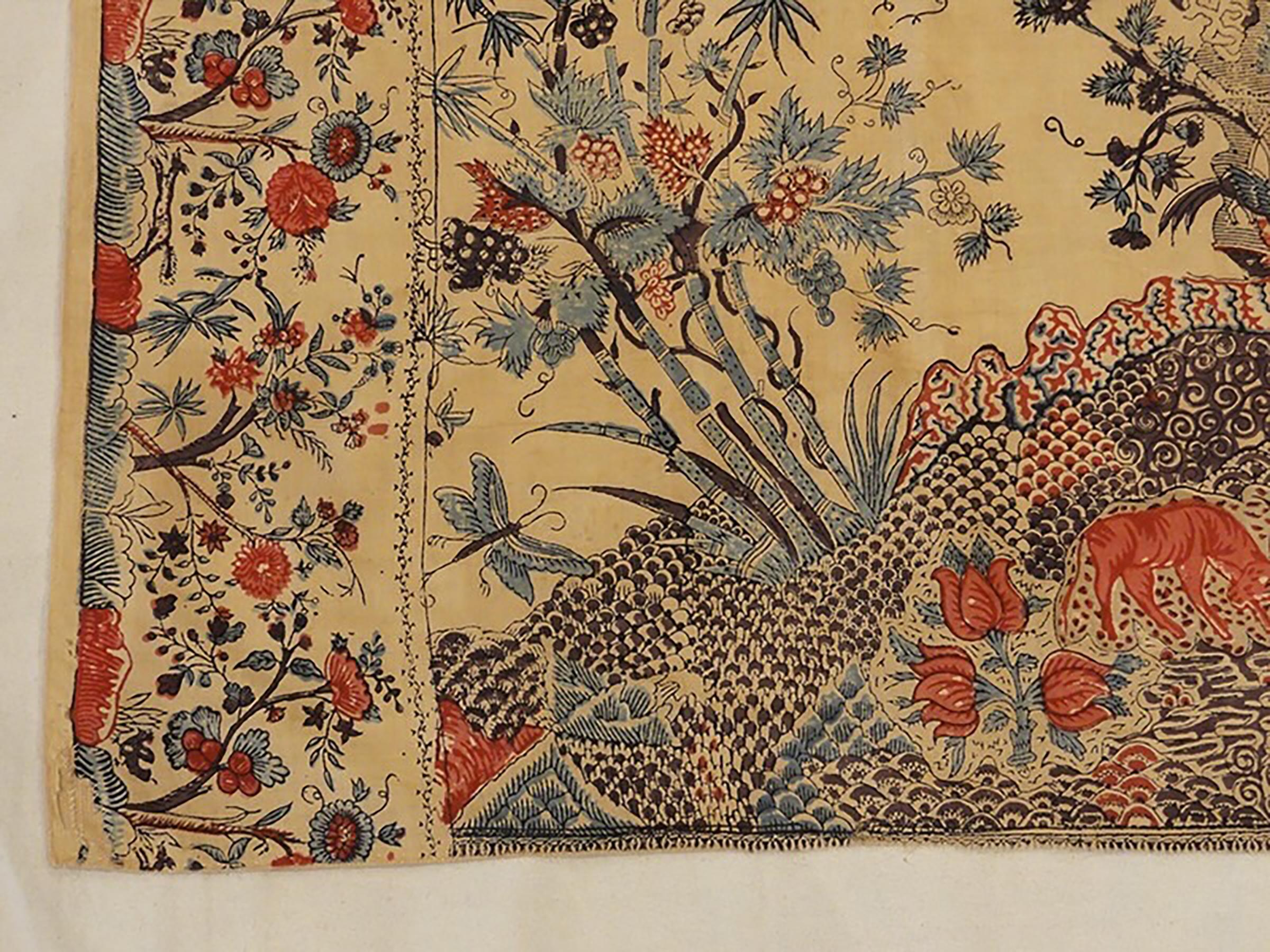 Ancien textile brodé indien Palampore 