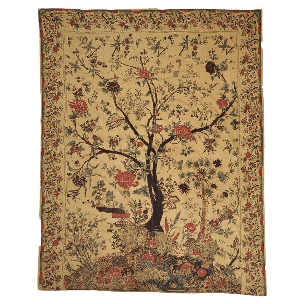 Ancien textile brodé indien Palampore "Tree of Life" (deux panneaux)