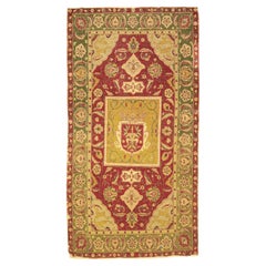 Ancien tapis indien polonais ancien en laine et métal, vers 1900