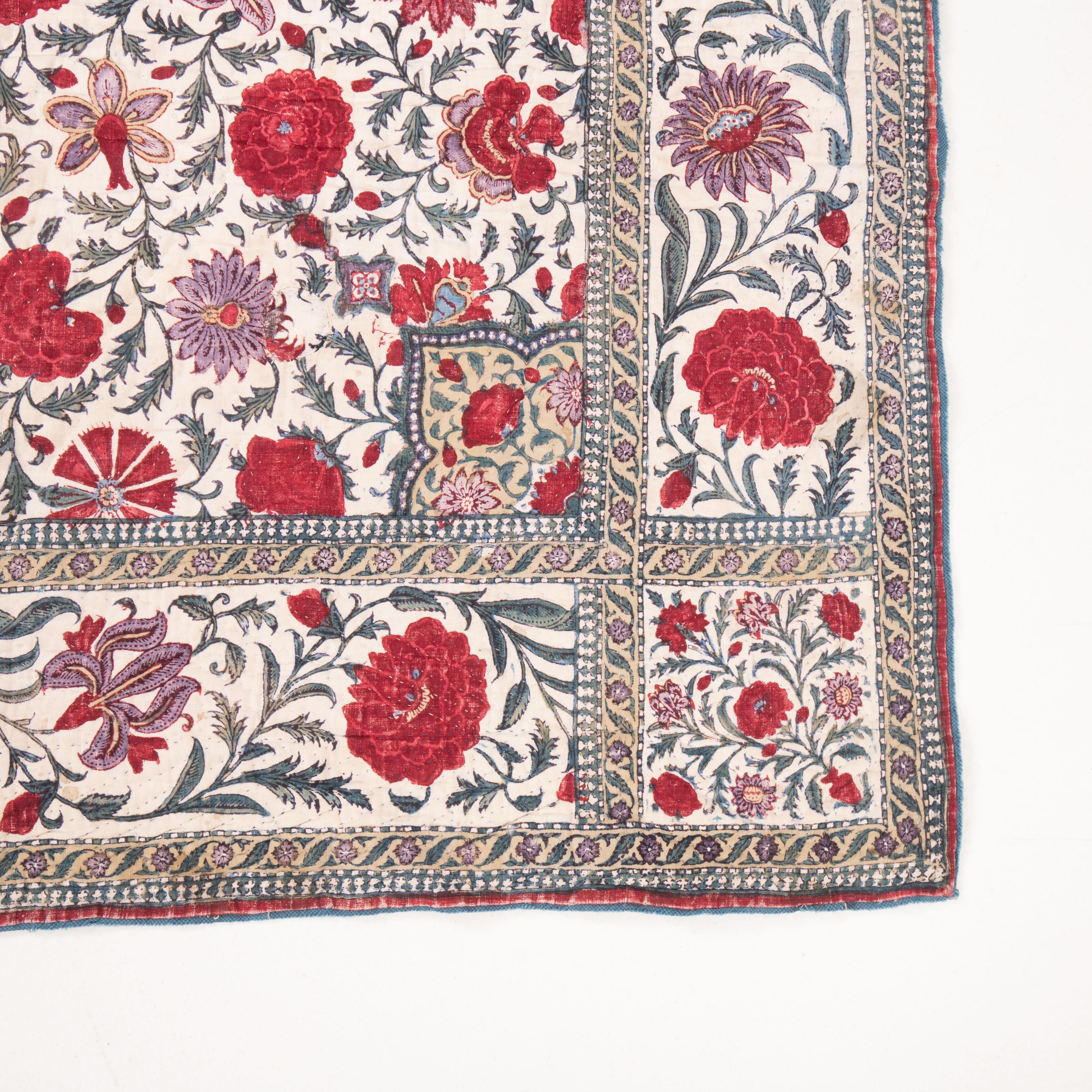 Antique Indian Quilted Kalamkari Panel,  19th C. For Sale 1