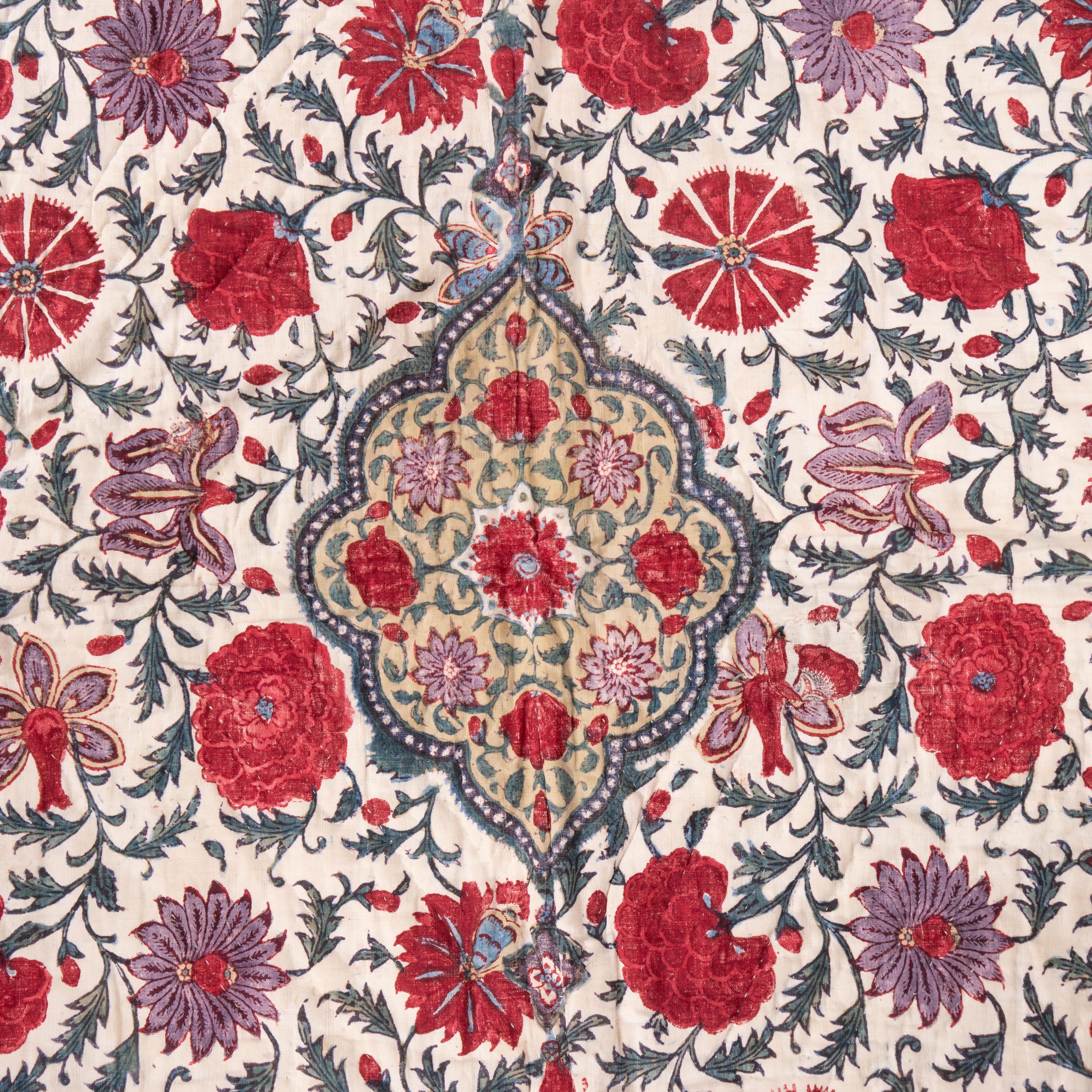 Antique Indian Quilted Kalamkari Panel,  19th C. 2